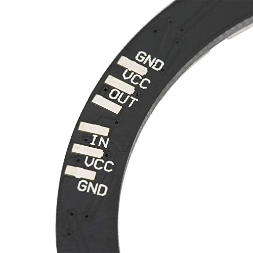Fafeicy 24-Bit WS2812 5050 RGB LED Ring Lamp Light, with Integrated Drivers 5Vdc, 7cm Inner Diameter, 8.5cm Outer Diameter (1)
