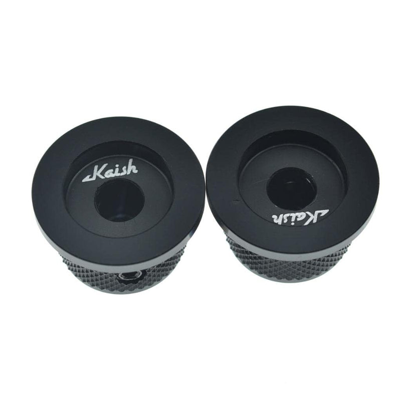 [AUSTRALIA] - KAISH 2pcs Aluminium Potentiometer Knobs 1/4" Universal Top Hat Knobs Bell Control Knob with Set Screw for Guitar/Bass/AMPS/Preamps Black with Indicator Pack of 2 Black with Indicator-2 