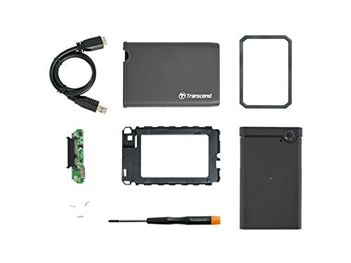 Transcend StoreJet 25CK3 2.5” SATA III SSD/HDD Enclosure Kit USB 3.1 Gen 1 TS0GSJ25CK3,Grey