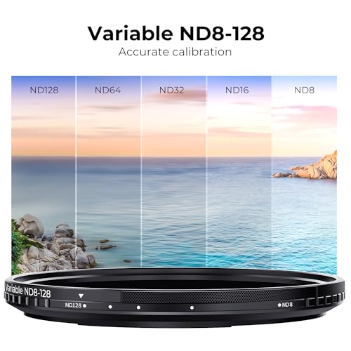K&F CONCEPT 58mm Magnetic Variable ND Lens Filter ND8-ND128+Magnetic Ring