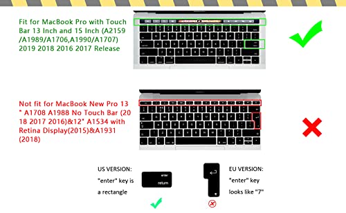 HRH Propellerhead Reason Shortcuts Hotkey Silicone Keyboard Cover Skin for MacBook New Pro with Touch Bar 13 Inch and 15 Inch(A2159/A1989/A1706,A1990/A1707) 2019 2018 2016 2017 Release US Version