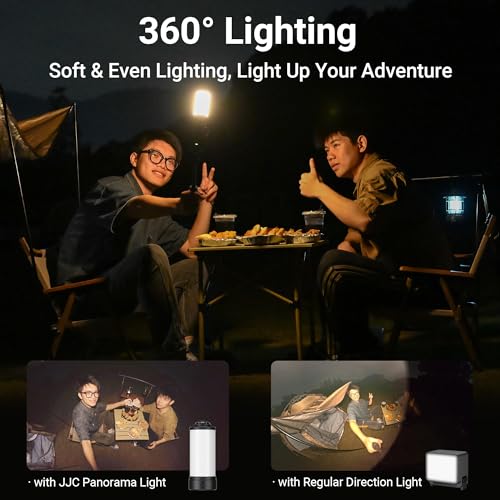 JJC 360° Light Attachment for Insta360 X6 X5 Osmo360 II,All Angle Lighting Black - 1 Pack