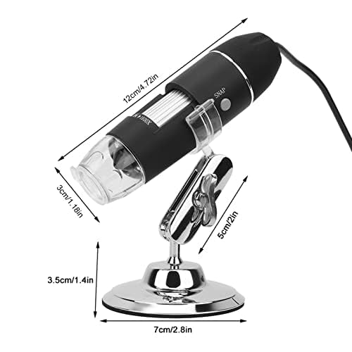 [AUSTRALIA] - USB Digital Microscope 600X with 8 LED Lights Metal Stand Mini Camera for Android 7/8/10 Kids Students Science Projects 
