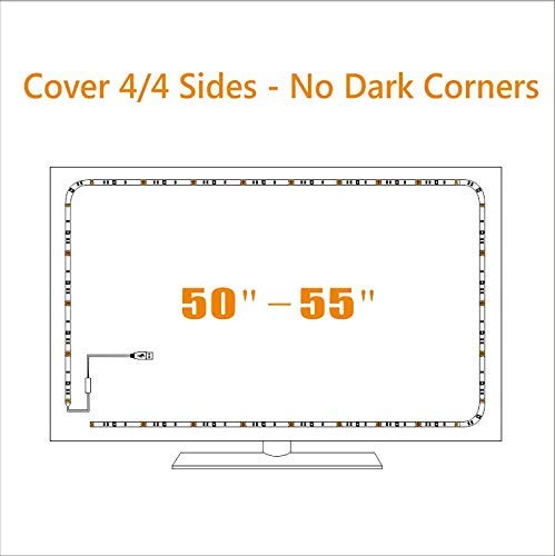 [AUSTRALIA] - USB Powered LED Strip Lights TV Backlights Kit for 50 to 55 Inch TV - Sony LG Samsung Monitor Smart TV Wall Mount Stand Work Space Color Changing LED Background Ambient Lighting 