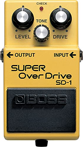 [AUSTRALIA] - Boss SD-1 Super OverDrive Pedal Bundle with Gearlux Instrument Cable, Patch Cable, and Picks Bundle w/ Cable 