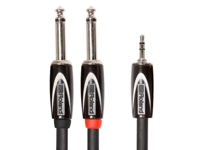 Roland Black Series 3.5mm TRS Male to Dual 1/4-Inch TS Male - 10 Foot (RCC-10-3528V2)