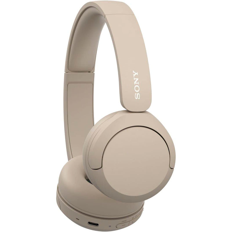 Sony WH-CH520 Best Wireless Bluetooth On-Ear Headphones with Microphone for Calls and Voice Control, Up to 50 Hours Battery Life with Quick Charge Function, Includes USB-C Charging Cable - Beige