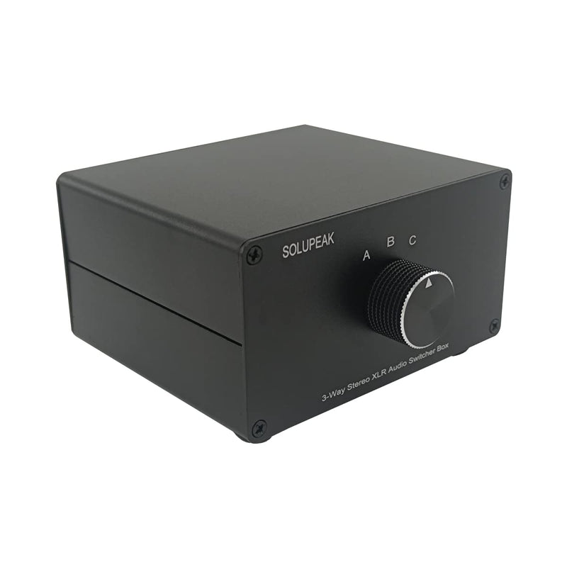 [AUSTRALIA] - 3-Way XLR Stereo Audio Switch box, Balanced Audio Converter, Passive Signal Source Audio Input Selector Switcher splitter box 3 in 1 OUT (X301) 3-IN-1-OUT 