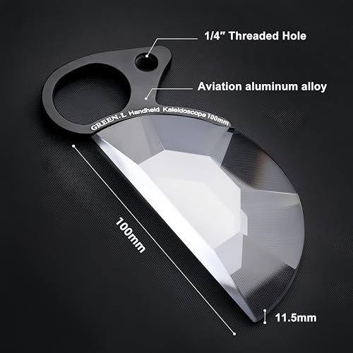 GREEN.L 100mm Handheld Kaleidoscope Filter Prism Lens, Optical Glass Creative Effect Filter for Phone DSLR Camera, with Pouch