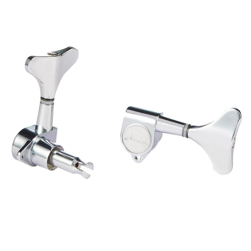 KAISH 4 String 18:1 Sealed Bass Tuners Bass Guitar Tuning Keys Tuning Machine Heads for Ibanez/Yamaha Style Acoustic/Electric Bass Chrome 4 String 4R
