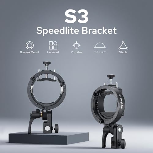 Godox S3 Speedlite Bracket, S2 Bracket Updated Version Bowens Mount Holder