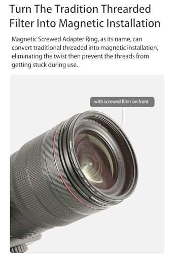 Kase 77mm IDIY Inlaid Adapter Kit Converts Conventional Screw-in Filter to Magnetic