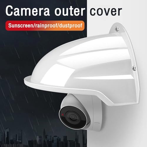 Universal Security Camera Cover Sun & Rain Shield – Weatherproof Protective Roof for Dome/Bullet Outdoor Cameras, Doorbells and More (2X White) 2x White