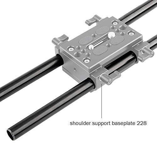 NICEYRIG 15mm Shoulder Rig Pad with railblock, 16'' Aluminium Rod for DSLR Camera Cinema Camcorder Shoulder Support System