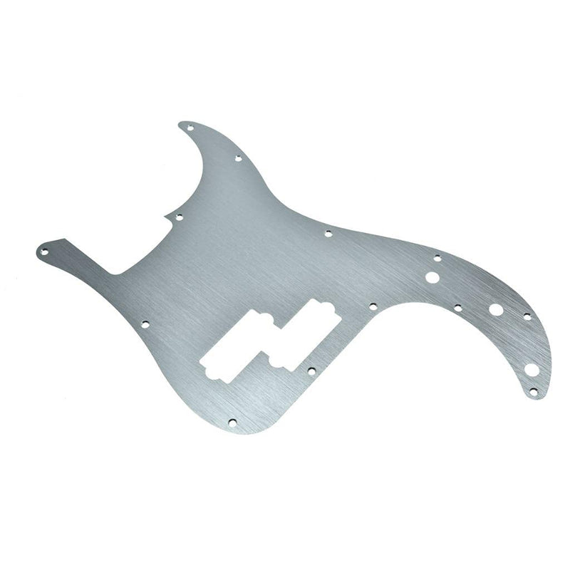 KAISH 13-Hole Metal Aluminium Anodized P Bass Style Pickguard American Modern Style Standard Bass Pick Guard for Precision P Bass Silver Right Handed Version Sliver