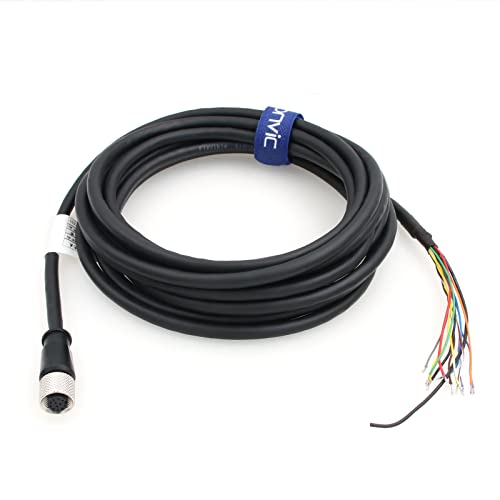 CCBL-05-01 DataMan 260 Reader Serial Cable IO Power Cord for Cognex Camera M12 12 Pin Female Cable Connector to Flying Leads (5M) 5M