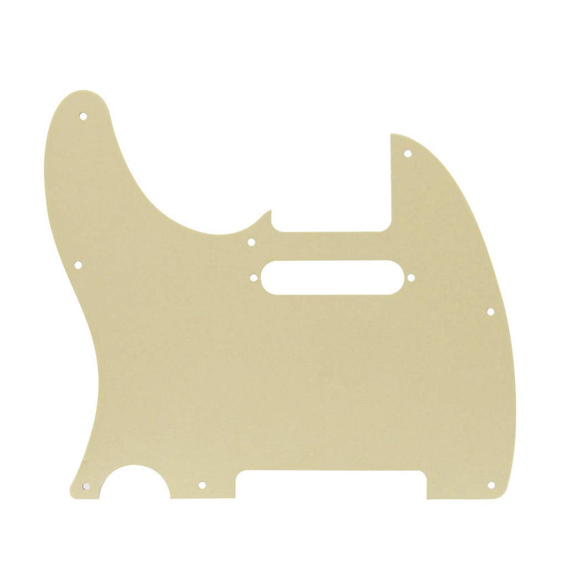 FLEOR 8 Hole Tele Pickguard w/Screws Fit USA/MX Standard Telecaster Pickguard Replacement, 4Ply Aged Pearl