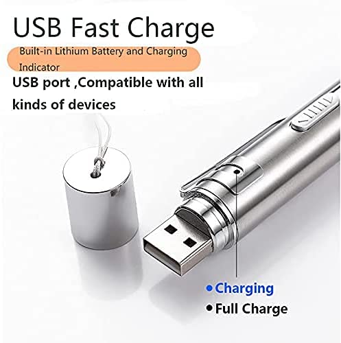 Red Laser Pointer High Power Long Range Strong Laser Light Pointer Pen, Tactical Red Lazer Pointer Presentation Dot Rechargeable for Indoor Teaching,Hiking,Outdoor Interactive Cat Laser Toy USB Charge