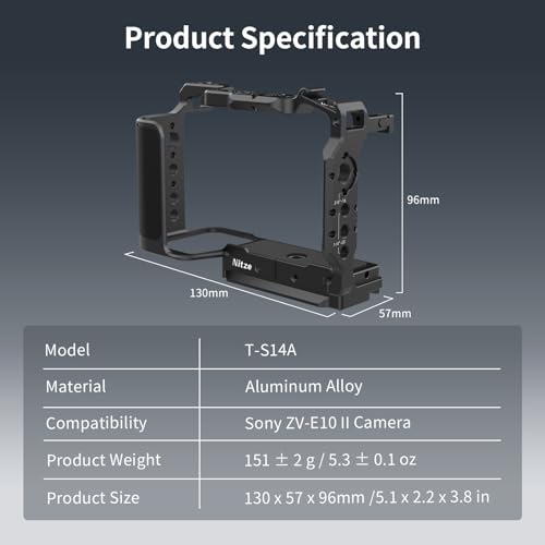 Nitze Cage for Sony ZV-E10 II Camera - T-S14A