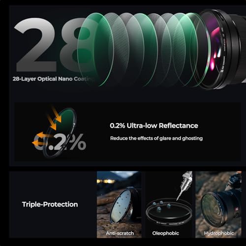 K&F CONCEPT 82mm MCUV Lens Protection Filter High Definition Optical Glass