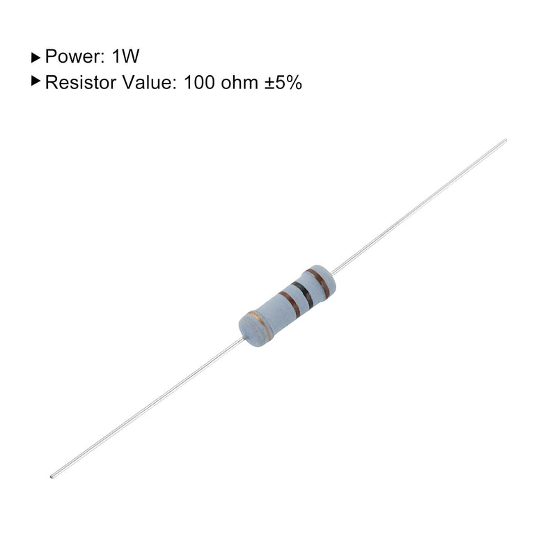 [AUSTRALIA] - QUARKZMAN Pack of 50 Carbon Film Resistors 100 ohm 1 W 5% Metal Layer Resistor for Industrial Electrical Electronics Craft Projects 100ohm 