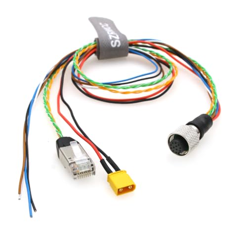 SZRMCC Livox Mid-360 Cable M12 Aviation 12Pin Female 3 in 1 Splitter RJ45 XT30 Flying Leads Data Sensor Cable for DJI Livox Mid-360 Avia Lidar (15cm) 15cm