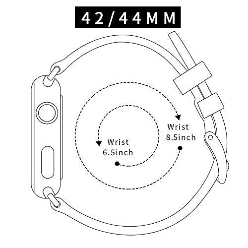 Leather Band Compatible with Apple Watch 44mm 42mm Mens Women Vintage Leather Strap XL Dressy Black Buckle Bands with Black Adapters for iWatch Series 6 5 4 3 2 1 SE, 2 PACK