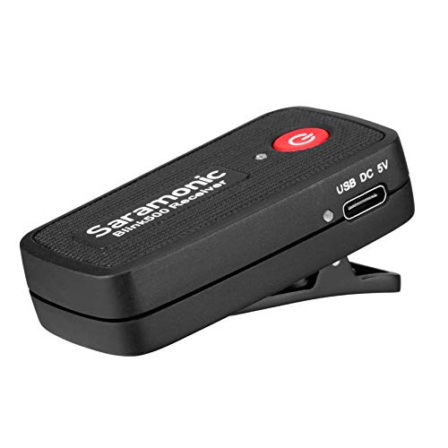 Saramonic 2.4 GHz Camera-Mountable Wireless Mic Dual-Receiver for Cameras & Mobile w/TRS & TRRS (Blink 500 RX), Black (BLINK500RX)