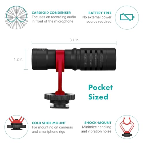Movo VXR10 Shotgun Mic with WM-VXR10 Wireless Camera Microphone Adapter and Tripod - Compatible with Canon, Sony, Nikon and Other DSLR Cameras - Ideal for Vlogging, Filmmaking, and Content Creation 3.5mm / Camera
