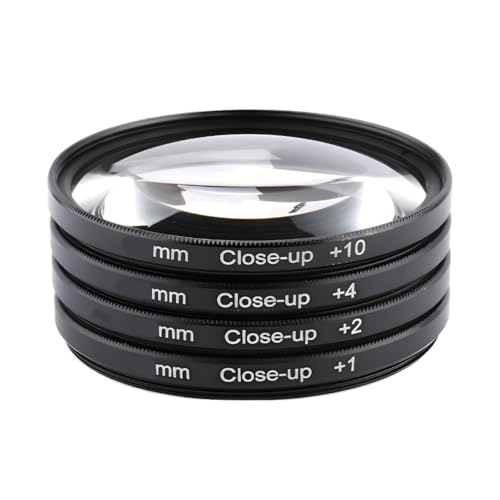 82mm Close-Up Lens Filters Kit 4 Pieces (+1 +2 +4 +10) Macro Filter Set, Lens Cap & Cleaning Cloth - Compatible with Canon, Nikon, Sony, Pentax, Olympus, Fuji & More Camera Lenses (82mm) 82mm