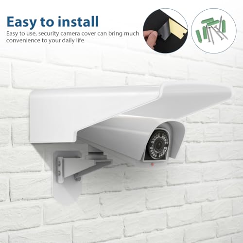 Homsfou Universal Outdoor Camera Rain Cover 10.62X10.43X3.74In Weatherproof Security Camera Protector with Sun Shade and Installation Kit