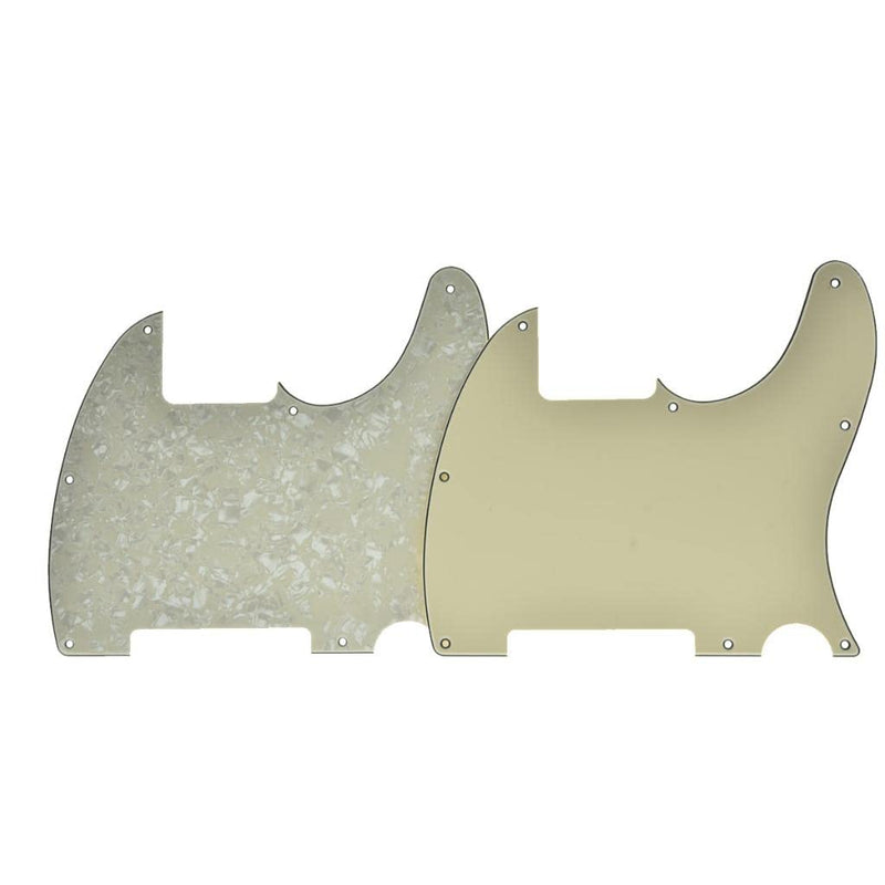 KAISH 8 Hole Tele Blank Guitar Pickguard Tele Pick Guard Scratch Plate for Telecaster Esquire Aged Pearl