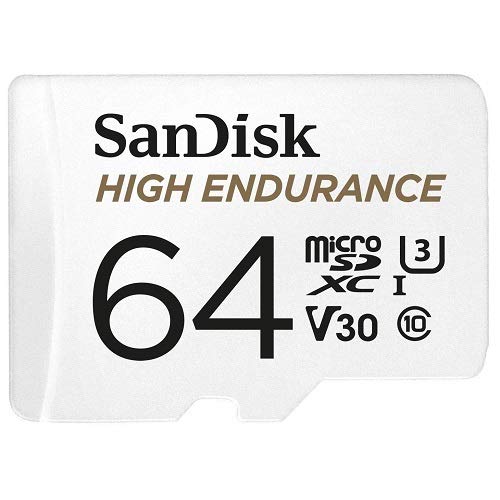 SanDisk 64GB High Endurance Video Card MicroSDXC for Dash Cams Works with Garmin Mini, 56, 66W Dash Cameras (SDSQQNR-064G-GN6IA) Bundle with (1) Everything But Stromboli SD & Micro SD Card Reader