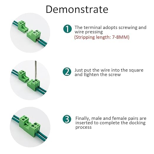 Willwewon Set of 5 12 Pin 2EDGRK 5.08 mm Pitch Pluggable PCB Screw Terminal Connector for Socket Panel Mount 12-pin (5 sets)