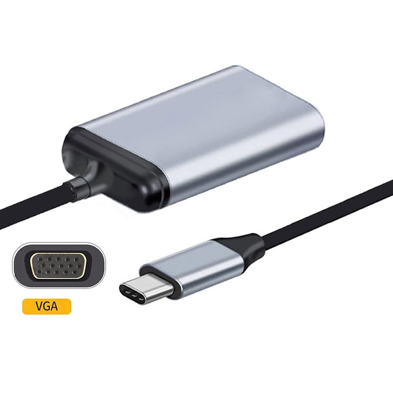 ChenYang CY Monitor Adapter 1080p 60hz USB C Type C Male to VGA Female Cable for Tablet & Phone & Laptop VGA Grey