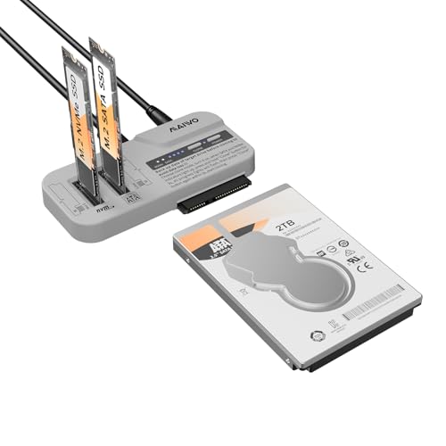 M.2 NVMe to 2.5 3.5 SATA SSD HDD Bidirectional Cloner Docking Station Reader with Storage Case