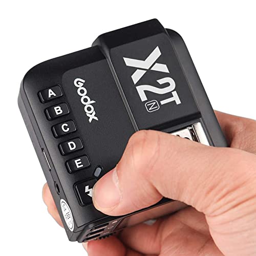 Godox X2T-N 2.4G Wireless Flash Trigger Compatible with Nikon Camera i-TTL HSS1/8000s HSS, with 5 Group Buttons, Bluetooth Connection X2T-N(Nikon)
