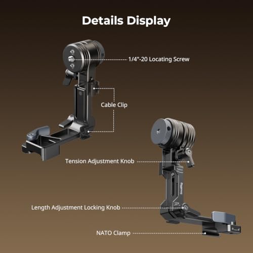 SmallRig L-Shaped Monitor Support for Vertical Shooting with NATO Rails, Stepless Damping 360° Adjustment, Support 5” and 7” Field Monitor - 6315