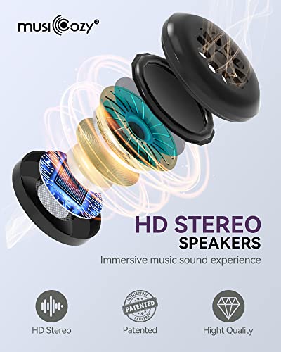 MUSICOZY Sleep Headphones Breathable Bluetooth 5.4 Headband 3D Sleeping Headphones, Wireless Eye Mask Sleep Earbuds for Side Sleeper Women Office Air Travel Cool Tech Gadgets Unique Gifts of 2 Packs