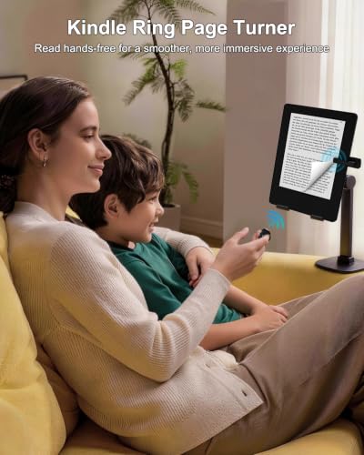 Multi-Function Bluetooth Page Turner TikTok Scrolling Ring Ideal for E-Readers/TikTok Videos/Camera Recording Compatible with Kindle/Kobo/iOS/Android (Black) Black