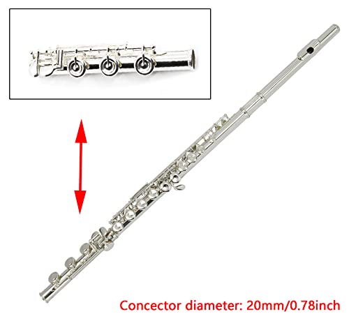 17keys B Foot Flute Joint Flute Repair Part Accessaries Connector Diameter 20mm Silver Plated