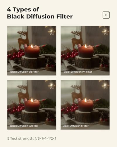 K&F CONCEPT 49mm Black Diffusion 1/8 Filter Mist Cinematic Effect Filter