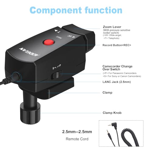 AODELAN Camcorder Zoom Controller Lanc Video Camera Remote Control