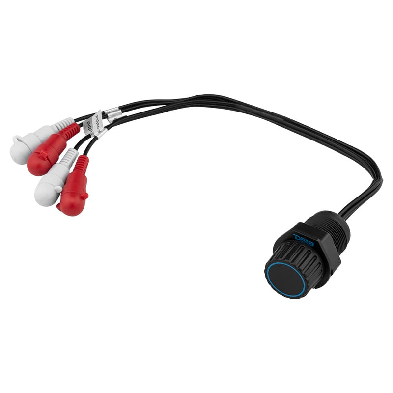 DS18 MBKR Marine Bass Knob Remote Gain/Volume - Compatible with Any Source Unit - Bass Knob Level Controller - Universal RCA Line Level Control Waterproof Design for All Audio Applications