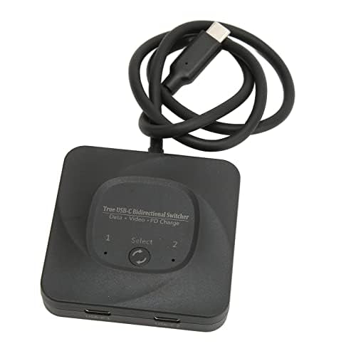 USB 3.0 Selector, 2 in 1 Out USB C er with Power Indicator, Bi-Directional for 2 Computers Share 1 USB Device
