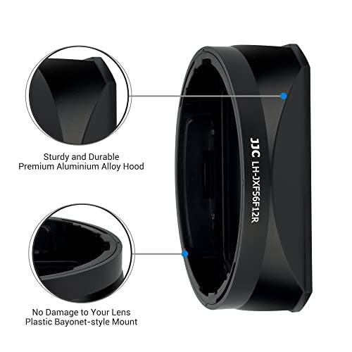 JJC Metal Square Lens Hood with a Hood Cap for Fujifilm XF 56mm F1.2 R WR Lens on Fuji X-T5 X-T4 X-T3 X-T2 X-E4 X-E3 X-E2 X-HS2 X-H2 X-H1 X-T30 II X-T30II X-T30 X-T20 X-T10 X-T200 X-T100 X-S10 Black