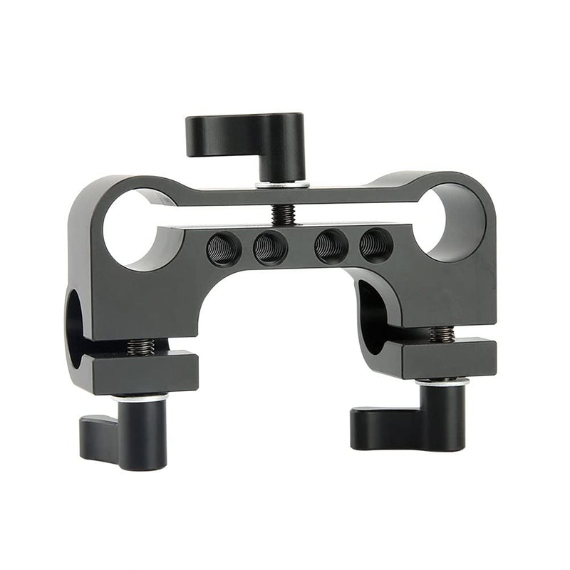 NICEYRIG 90 Degree Right Angle Rail Block to 15mm Dual Rod Clamp for 15mm Video Camcorder Camera Shoulder Support System - 167