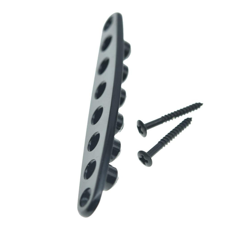 KAISH Guitar Bridge String Thru Body Ferrule Plate Guitar String Ferrules String Bushing Plate for Electric Guitar Black