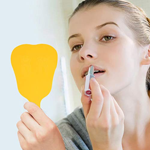 [AUSTRALIA] - Hand Mirror, 4 Colours Tooth Mirror for Children, Single-sided Hand Mirror with Low Magnification, Dental Care Hand Mirror Tool, Cute Dental Care Hand Mirror Tool, Plastic Handle (Yellow) 