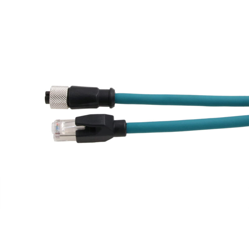 Ethernet Cable M12 A-Coded 8 Pin Female to RJ45 Cat-7e Patch Cord for Industrial Actuator Sensor Profibus Network Automation Application 10m 10 m